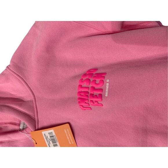 NWT That So Fetch Series 5 Womens Pink Fleece Logo Pullover Hoodie Size S/M - Picture 2 of 7